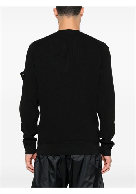 felpa 6100056 waffle fleece uomo nera STONE ISLAND | L1S15 6100056 S0044V0029